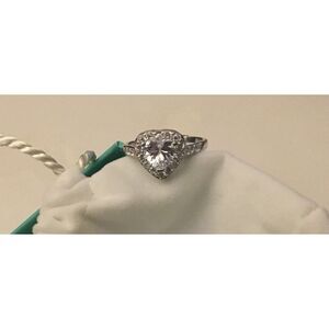 Gorgeous 3 Ct. Heart In Heart Sim Diamond Engagement/Right Hand Ring Sz 8